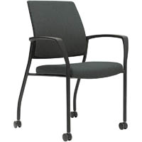 urbin 4 leg armchair castor black frame gravity slate seat inner and outer back