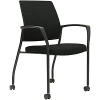 urbin 4 leg armchair castor black frame gravity onyx seat inner and outer back