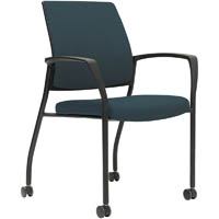 urbin 4 leg armchair castor black frame gravity denim seat inner and outer back