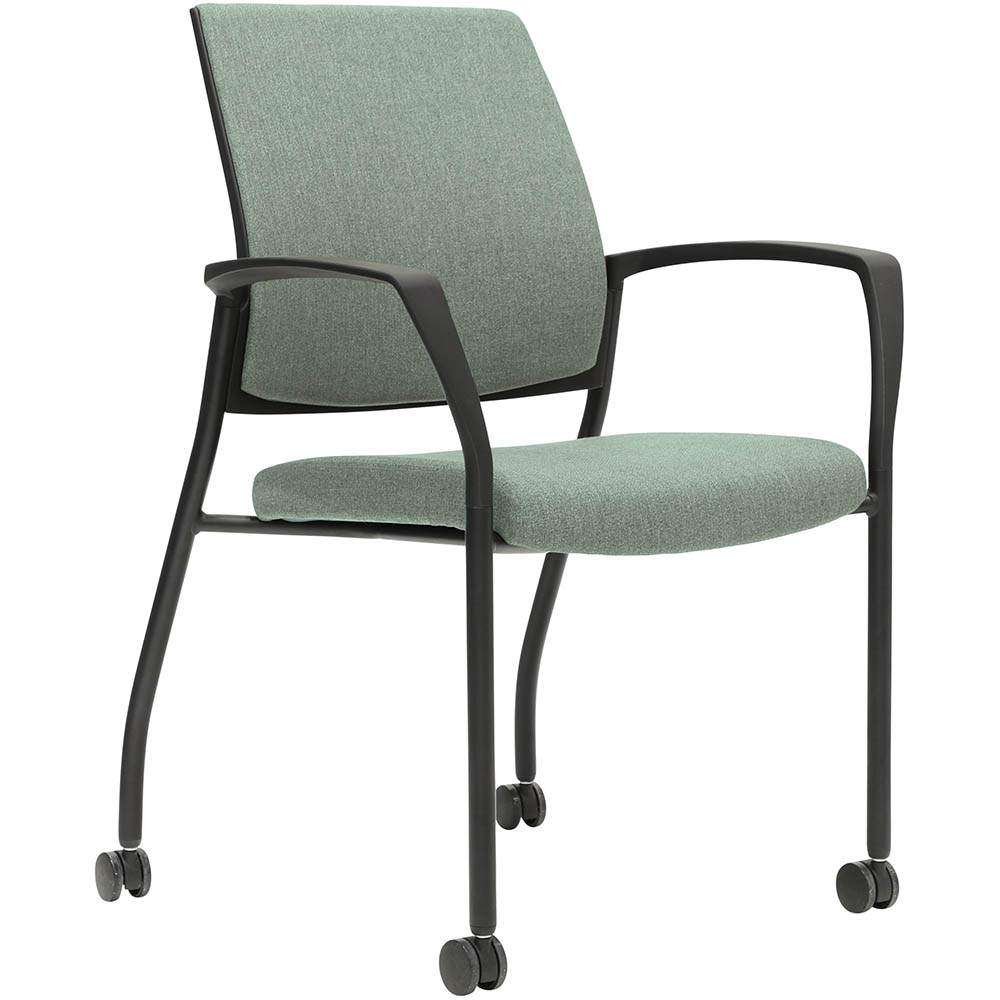 Image for URBIN 4 LEG ARMCHAIR CASTOR BLACK FRAME GRAVITY CLOUD SEAT INNER AND OUTER BACK from Emerald Office Supplies Office National