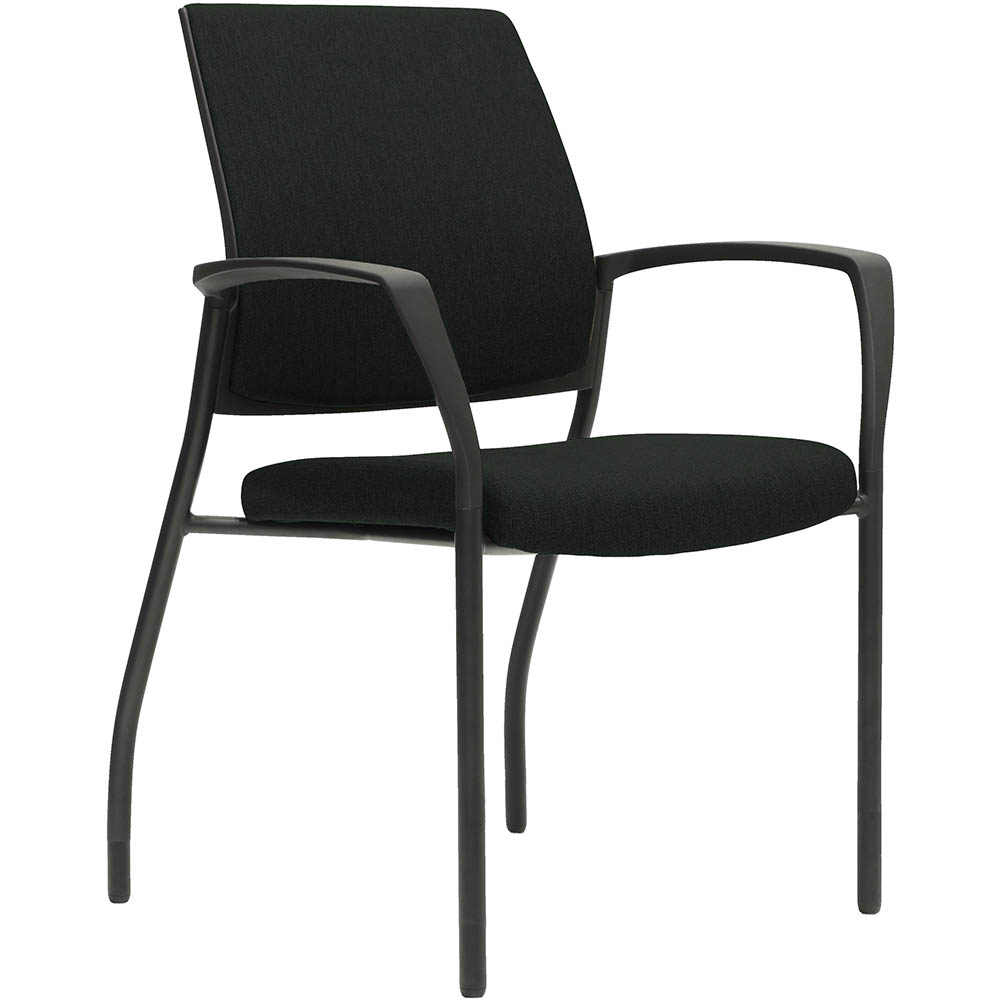 Image for URBIN 4 LEG ARMCHAIR GLIDES BLACK FRAME GRAVITY ONYX FABRIC SEAT INNER AND OUTER BACK from C & G Office National