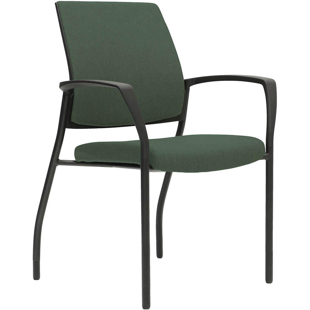 Image for URBIN 4 LEG ARMCHAIR GLIDES BLACK FRAME GRAVITY FOREST FABRIC SEAT INNER AND OUTER BACK from Office National