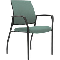 urbin 4 leg armchair glides black frame gravity teal fabric seat inner and outer back