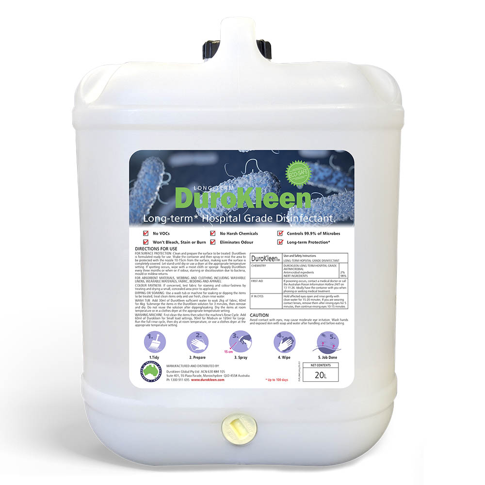 Image for DUROKLEEN LONG TERM ANTIMICROBIAL HOSPITAL GRADE DISINFECTANT 20 LITRE from Office National Limestone Coast