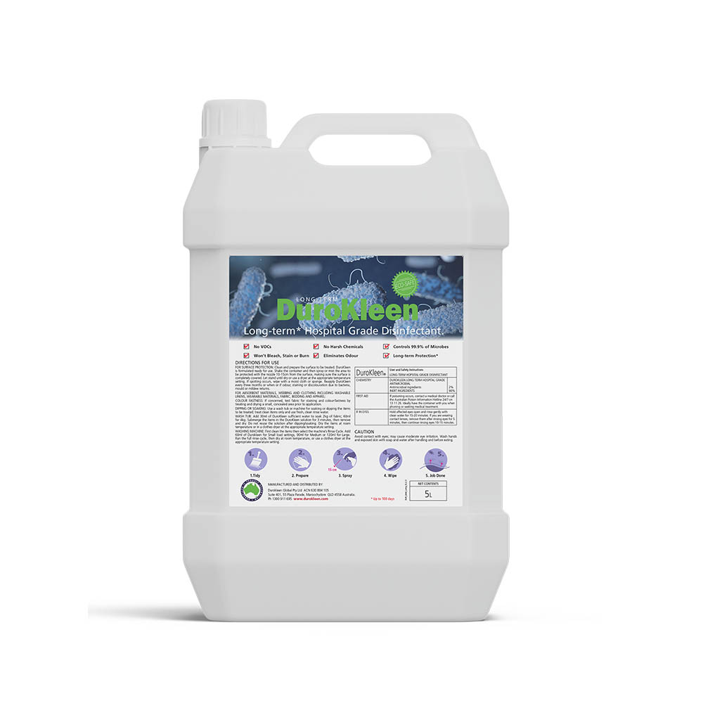 Image for DUROKLEEN LONG TERM ANTIMICROBIAL HOSPITAL GRADE DISINFECTANT 5 LITRE from OFFICE NATIONAL CANNING VALE