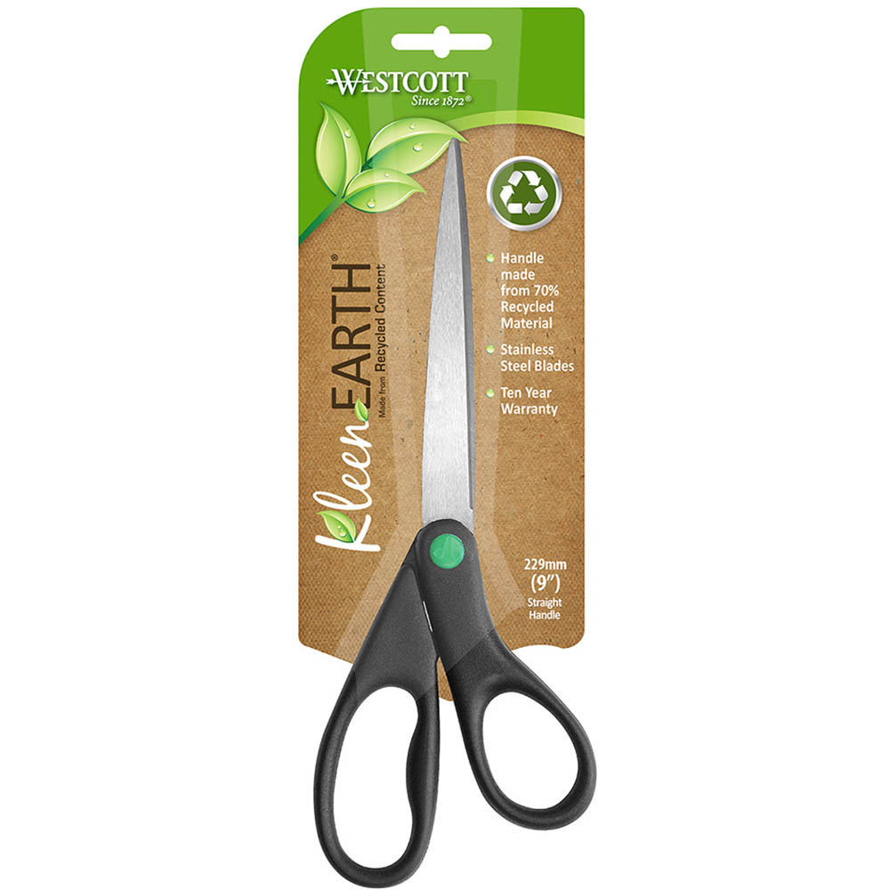 Image for WESTCOTT KLEENEARTH SCISSOR RECYCLED 9 INCH BLACK from Aztec Office National
