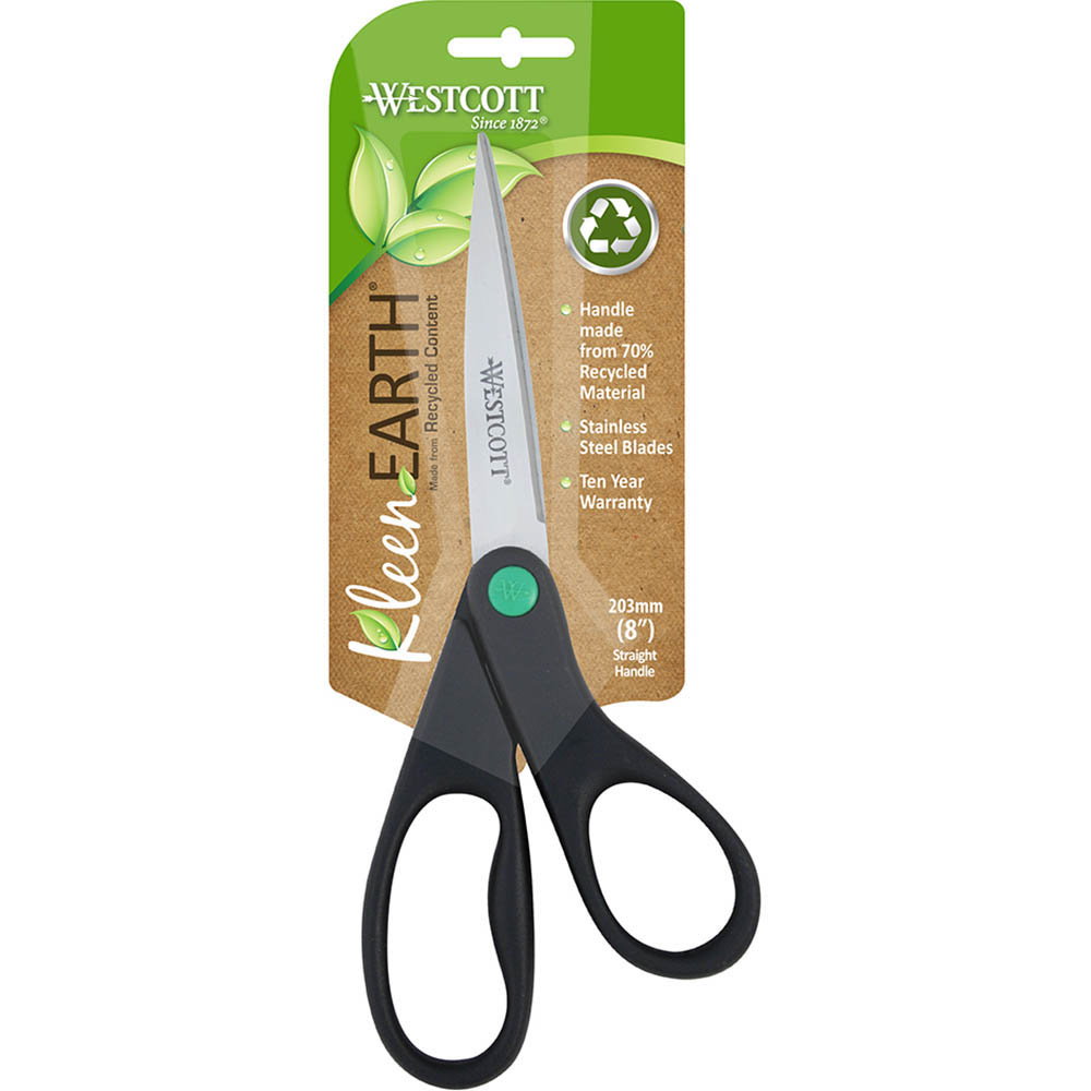 Image for WESTCOTT KLEENEARTH SCISSOR RECYCLED 8 INCH BLACK from PaperChase Office National