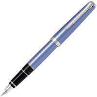 pilot falcon fountain pen light blue barrel medium nib black ink