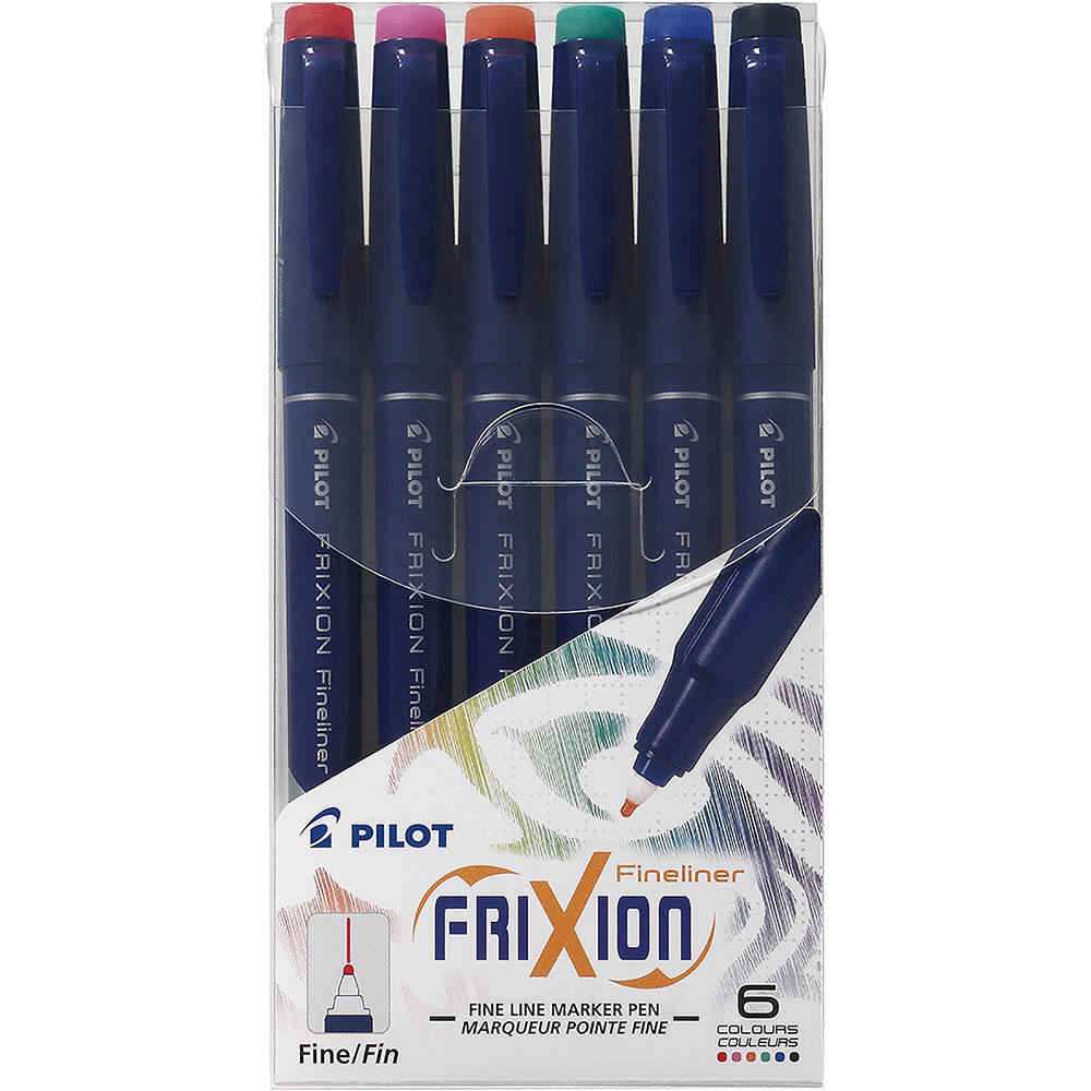 Image for PILOT FRIXION ERASABLE FINELINER PEN 0.45MM ASSORTED PACK 6 from PaperChase Office National