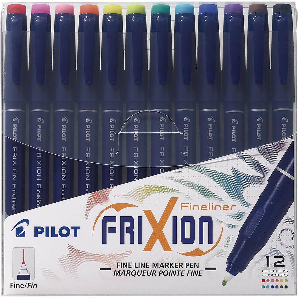 Image for PILOT FRIXION ERASABLE FINELINER PEN 0.45MM ASSORTED PACK 12 from OFFICE NATIONAL CANNING VALE
