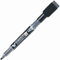 pilot begreen v board master s whiteboard marker with eraser + magnet extra fine bullet tip black