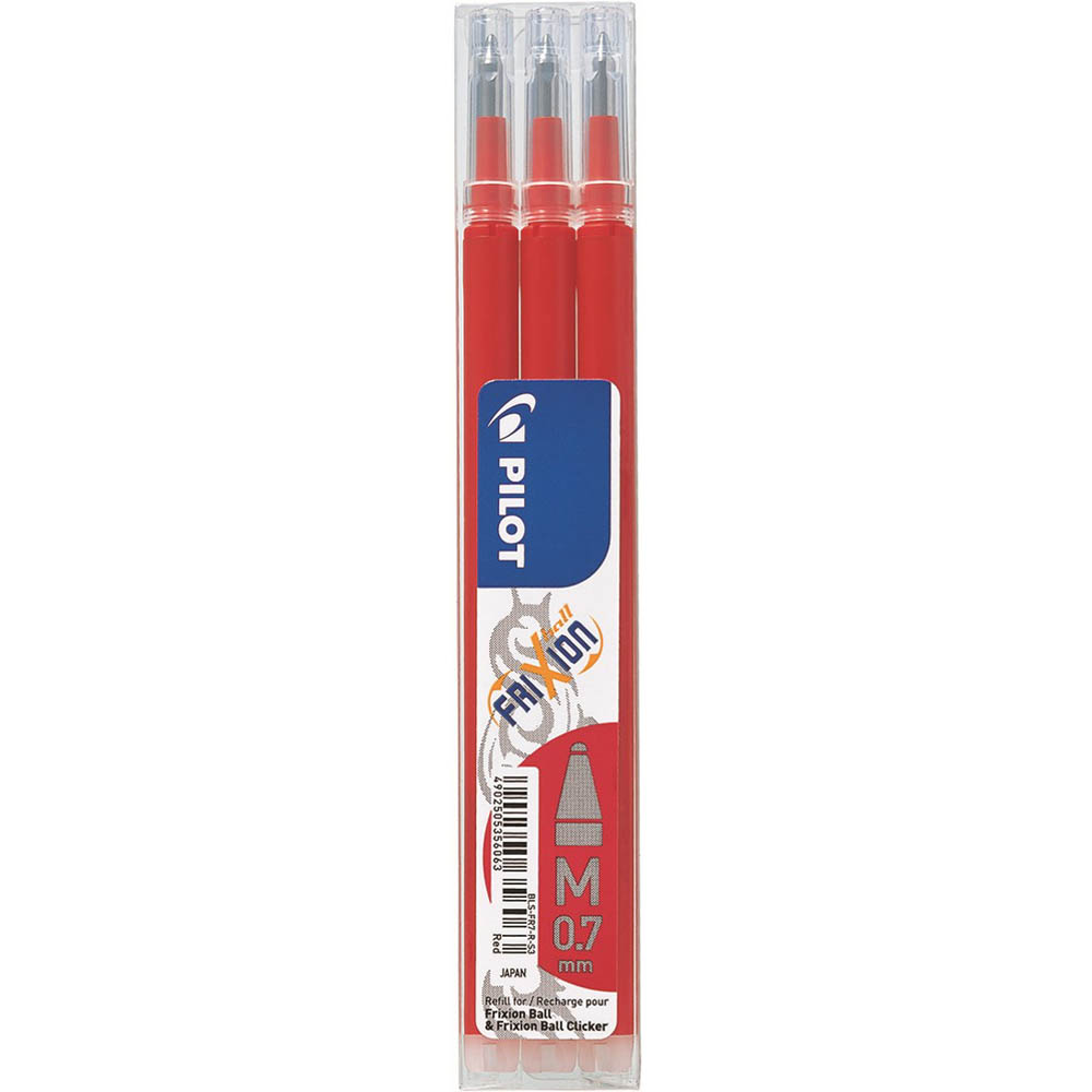 Image for PILOT BLS-FR7 FRIXION ERASABLE ROLLERBALL GEL REFILL MEDIUM 0.7MM RED PACK 3 from Office National Perth CBD