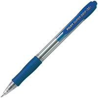 pilot super grip retractable ballpoint pen medium 1.0mm blue