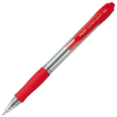 Image for PILOT SUPER GRIP RETRACTABLE BALLPOINT PEN MEDIUM 1.0MM RED from Aztec Office National Melbourne