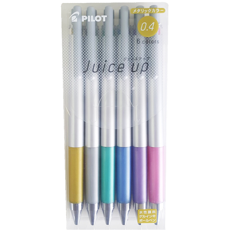 Image for PILOT JUICE UP RETRACTABLE GEL PEN 0.4MM ASSORTED METALLIC COLOURS WALLET 6 from Office National