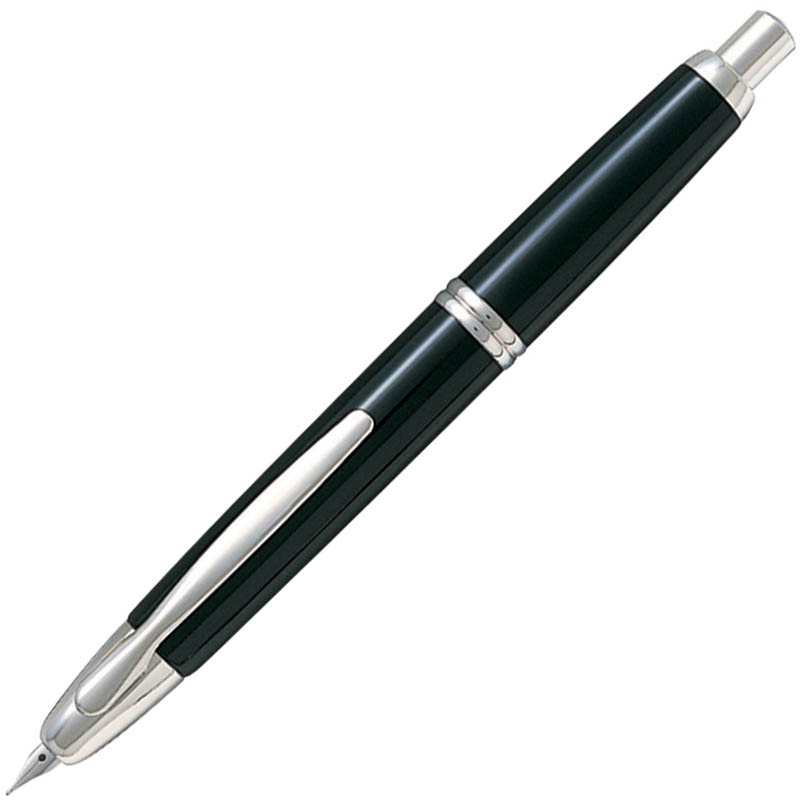Image for PILOT CAPLESS SILVER ACCENT FOUNTAIN PEN BLACK BARREL FINE NIB BLACK INK from Office National Perth CBD