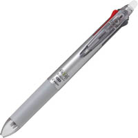 pilot frixion 3-in-1 retractable erasable gel ink pen 0.5mm dark silver barrel
