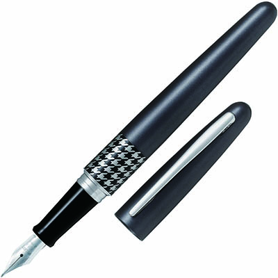 Image for PILOT MR3 FOUNTAIN PEN GREY HOUNDSTOOTH MEDIUM NIB BLACK from Angletons Office National