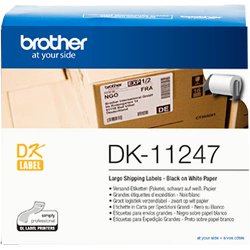 Image for BROTHER DK-11247 LABEL ROLL 103 X 164MM WHITE ROLL 180 from Mackay Business Machines (MBM) Office National