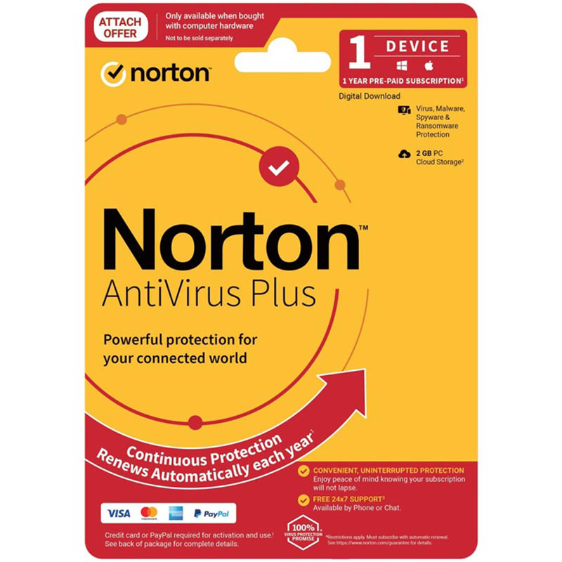 Image for NORTON ANTI VIRUS SOFTWARE 1 USER 1 DEVICE 1 YEAR from C & G Office National
