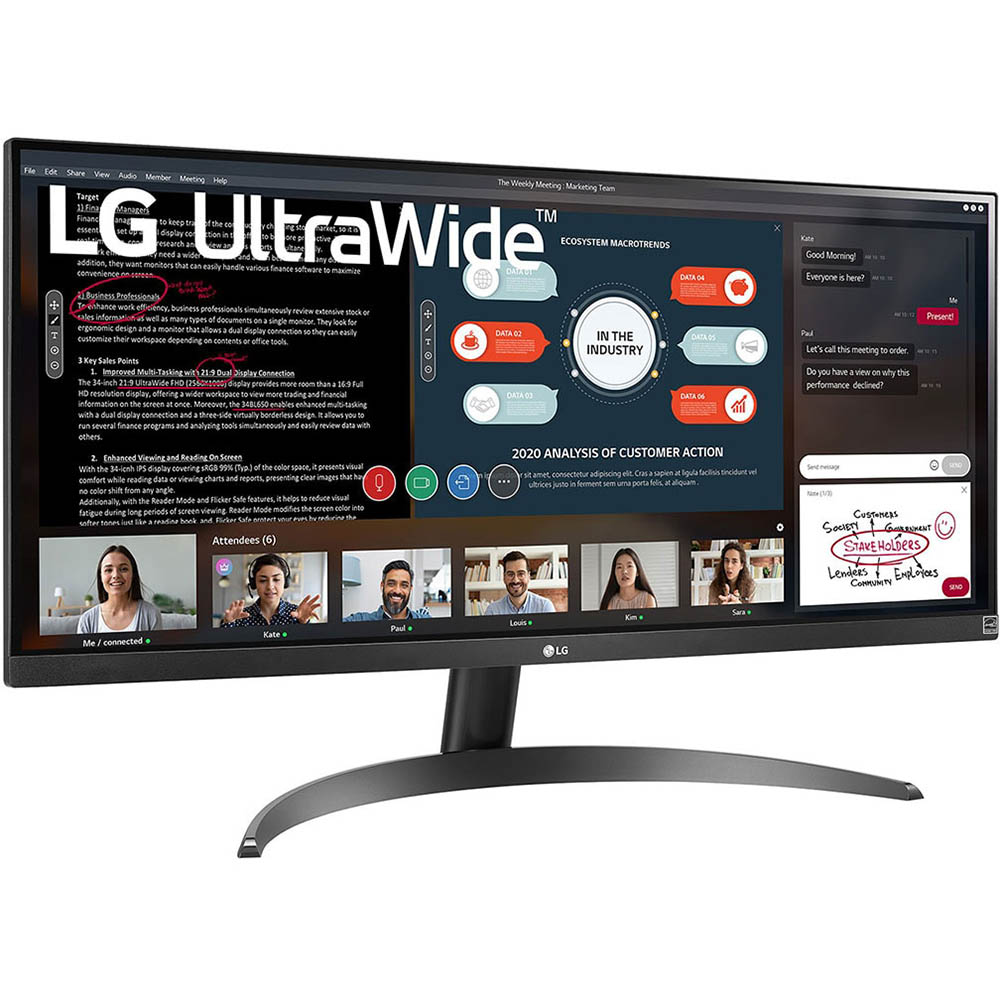 Image for LG 29WP500-B ULTRAWIDE FULL HD IPS AMD FREESYNC HDR10 MONITOR 29 INCH BLACK from Darwin Business Machines Office National