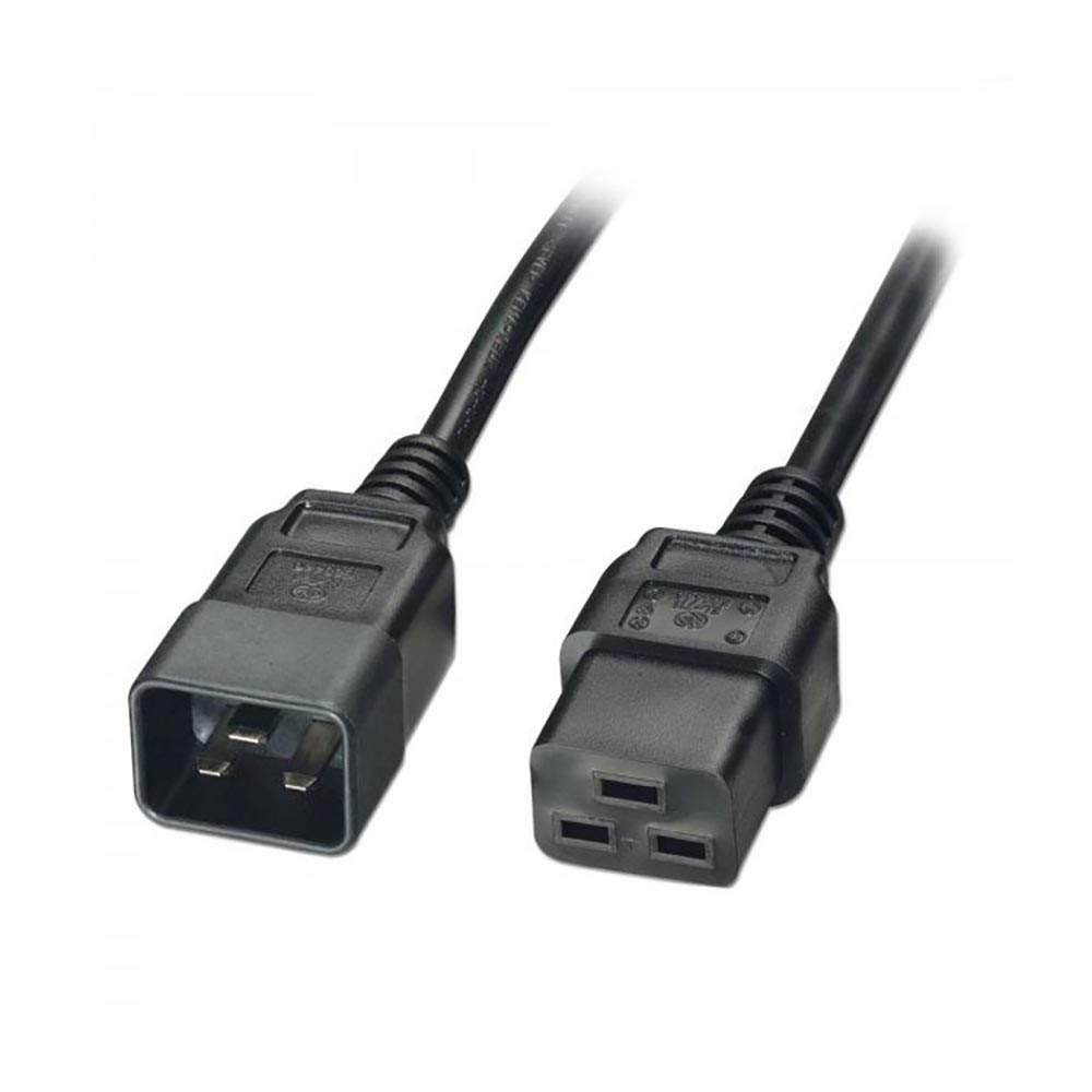 Image for LINDY 30120 POWER CABLE IEC-C20 PLUG TO C19 SOCKET 15A 0.5M BLACK from Office National