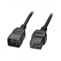 lindy 30120 power cable iec-c20 plug to c19 socket 15a 0.5m black