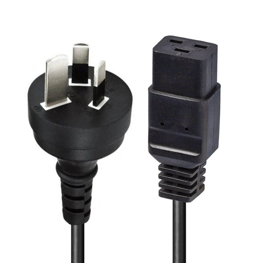 Image for LINDY 30350 POWER CABLE 3-PIN PLUG TO IEC-C19 SOCKET 15A 1M BLACK from Office National