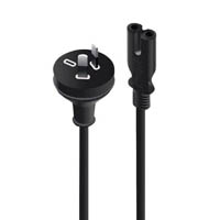 lindy 30962 power cable 2 pin plug to iec-c7 socket 2m black