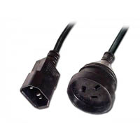 lindy 30981 power cable c14 plug to 3 pin socket 1m black