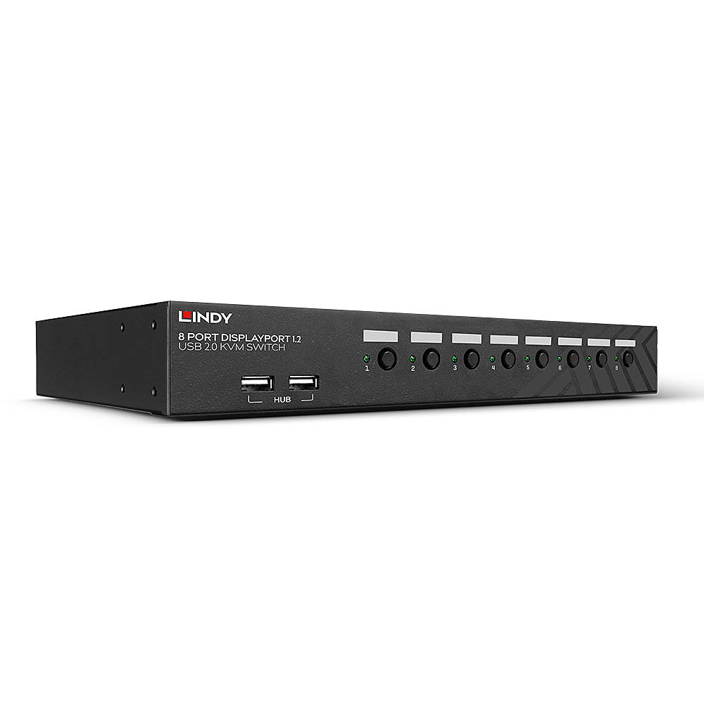 Image for LINDY 39540 8-PORT DISPLAYPORT 1.2, USB 2.0 AND AUDIO KVM SWITCH BLACK from Office National Mount Gambier