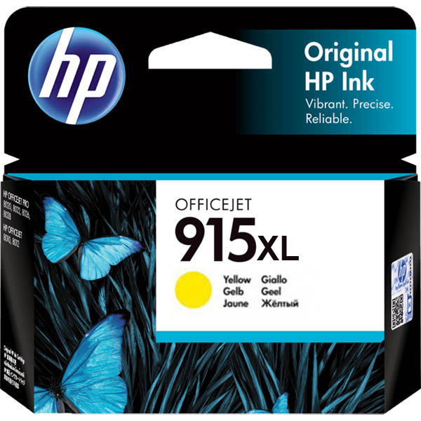 Image for HP 3YM21AA 915XL INK CARTRIDGE HIGH YIELD YELLOW from Angletons Office National