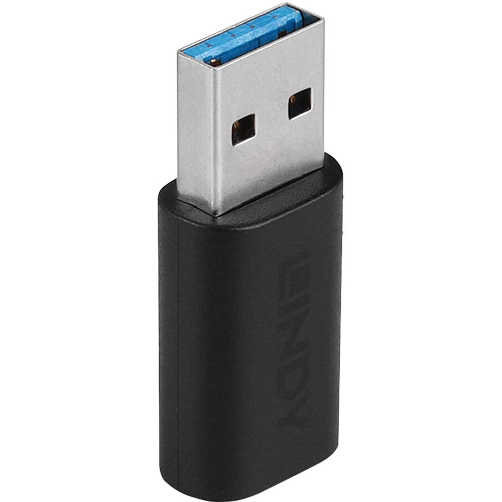 Image for LINDY 41904 USB 3.2 TYPE-A MALE TO TYPE-C FEMALE CABLE BLACK from Office National