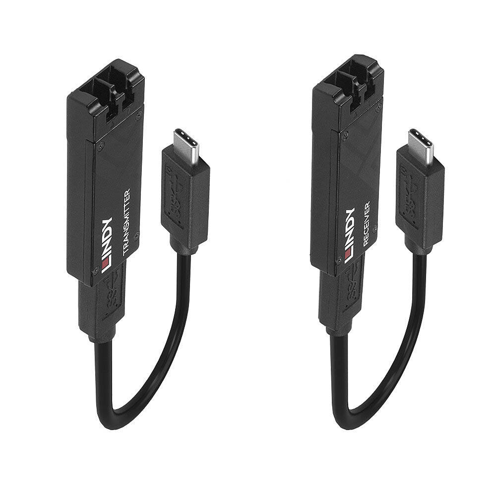 Image for LINDY 43312 FIBRE OPTIC USB TYPE-C EXTENDER 100M BLACK from Office National