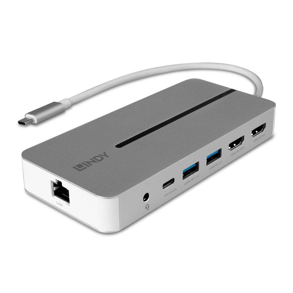 Image for LINDY 43360 USB-C LAPTOP MINI DOCKING STATION SILVER/WHITE from Coffs Coast Office National