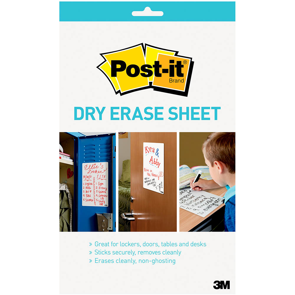 Image for POST-IT SUPER STICKY INSTANT DRY ERASE SHEETS 177 X 287MM PACK 3 from Coastal Office National