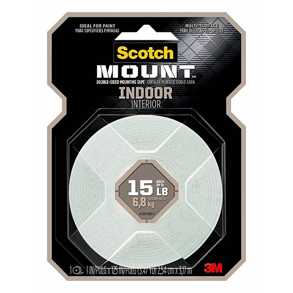 Image for SCOTCH 314H-MED DOUBLE SIDED MOUNTING TAPE INDOOR 25.4MM X 3.17M WHITE from SBA Office National - Darwin