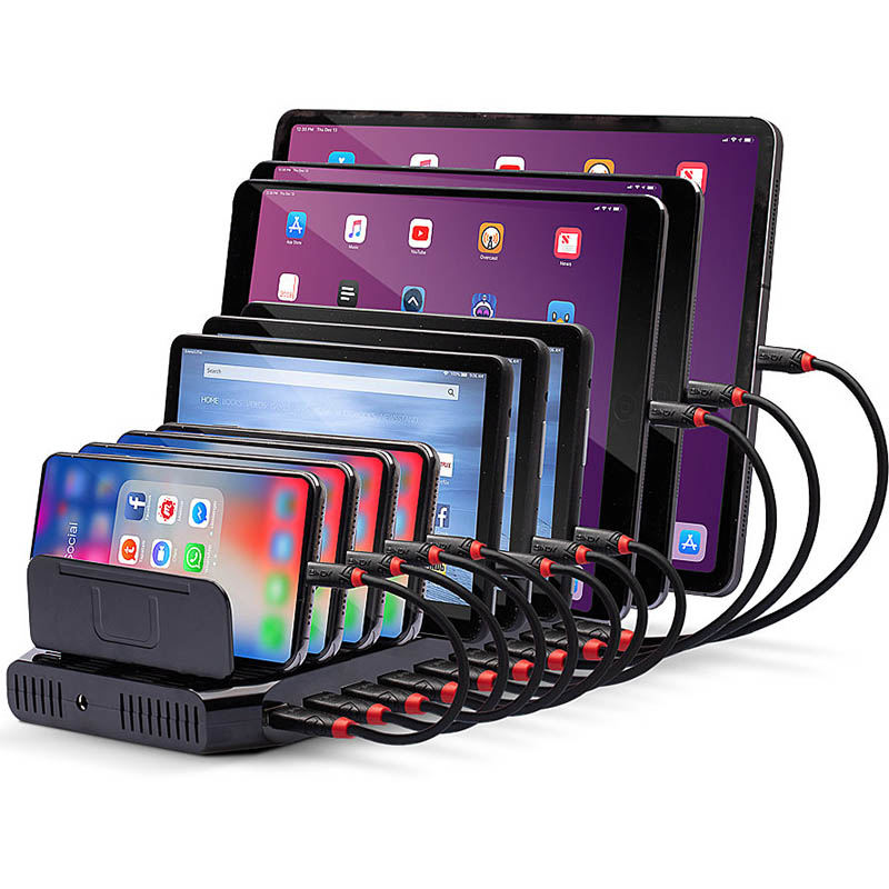 Image for LINDY 73309 10 PORT USB SMARTPHONE AND TABLET CHARGING STATION BLACK from Paul John Office National