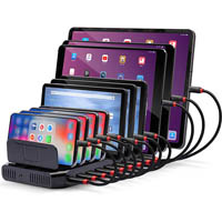 lindy 73309 10 port usb smartphone and tablet charging station black