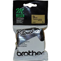 *** duplicate of 7000538*** brother m-821 non laminated labelling tape 9mm black on gold