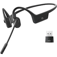 shokz opencomm uc bluetooth bone conduction headset black