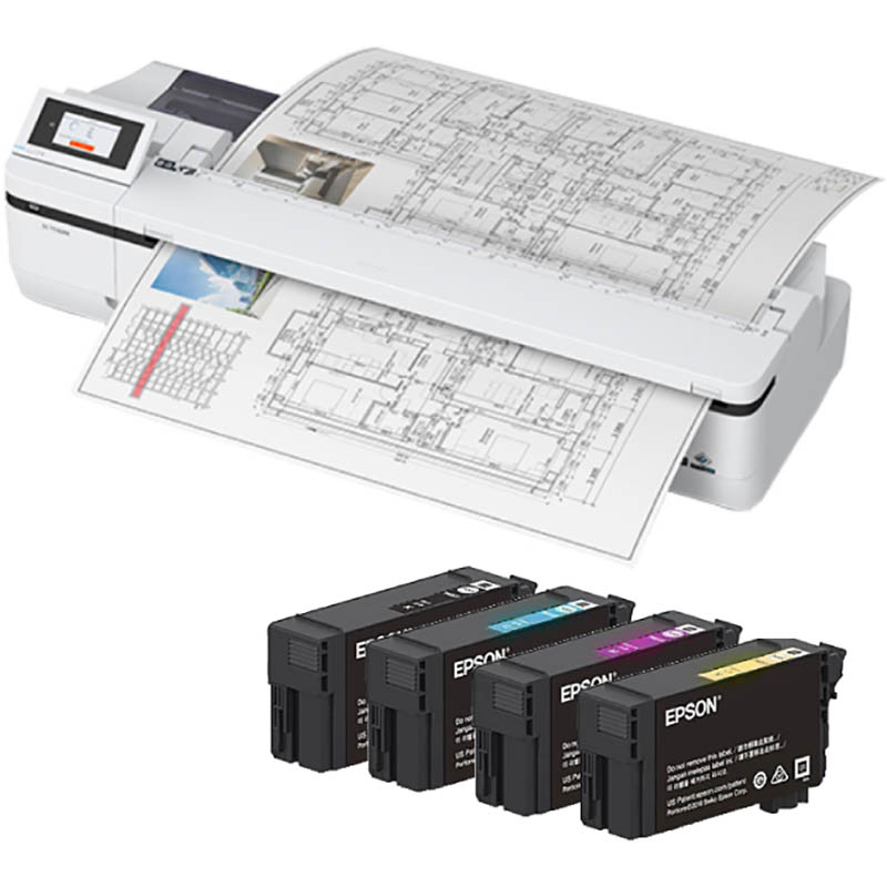 Image for EPSON SURECOLOR T5160M LARGE FORMAT PRINTER AND E40S INK CARTRIDGE COMBO from Office National Hobart