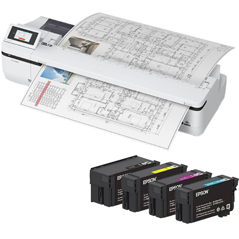 Image for EPSON SURECOLOR T5160M LARGE FORMAT PRINTER AND E40U INK CARTRIDGE COMBO from Office National Barossa