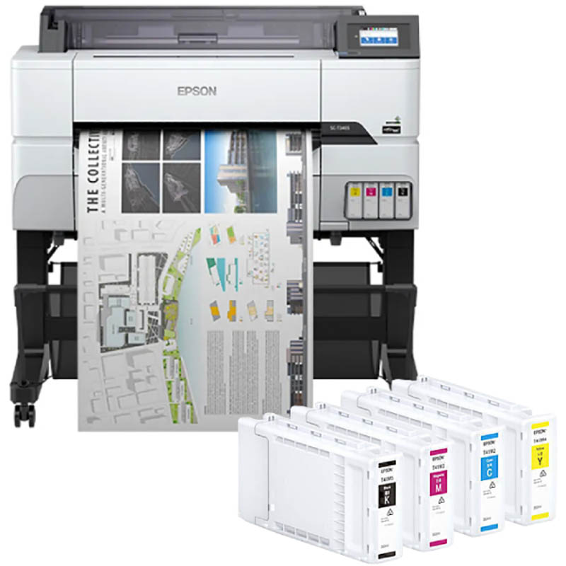 Image for EPSON SURECOLOR T3465 LARGE FORMAT PRINTER AND E41M INK CARTRIDGE COMBO from Office National Kalgoorlie