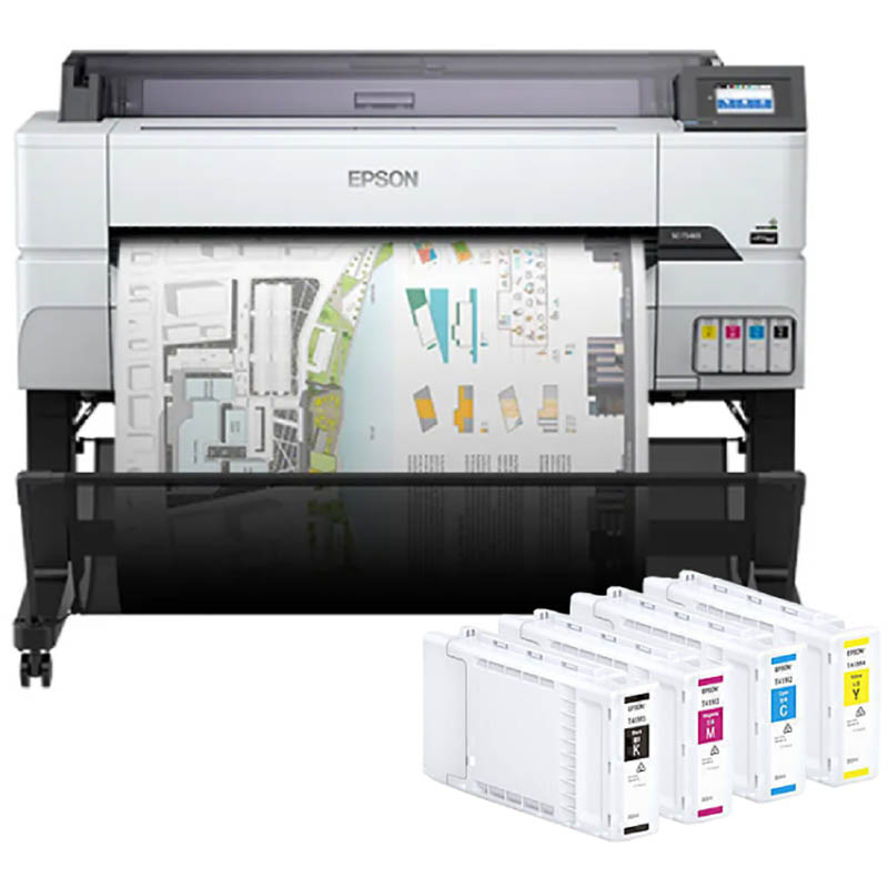 Image for EPSON SURECOLOR T5465 LARGE FORMAT PRINTER AND E41M INK CARTRIDGE COMBO from Office National Kalgoorlie