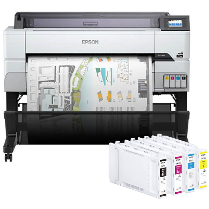 Image for EPSON SURECOLOR T5465 LARGE FORMAT PRINTER AND E41V INK CARTRIDGE COMBO from Pirie Office National