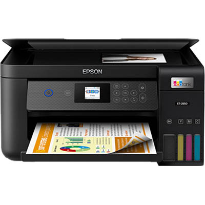 Image for EPSON ET-2850 ECOTANK WIRELESS MULTIFUNCTION INKJET PRINTER A4 BLACK from Discount Office National
