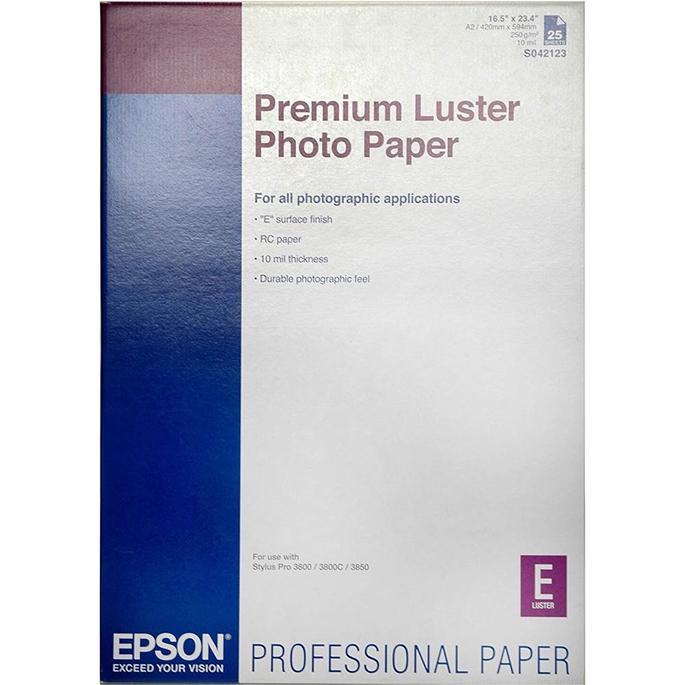 Image for EPSON C13S042123 PREMIUM FINE ART PHOTO PAPER SIGNATURE WORTHY 250GSM A2 WHITE PACK 25 from Office National