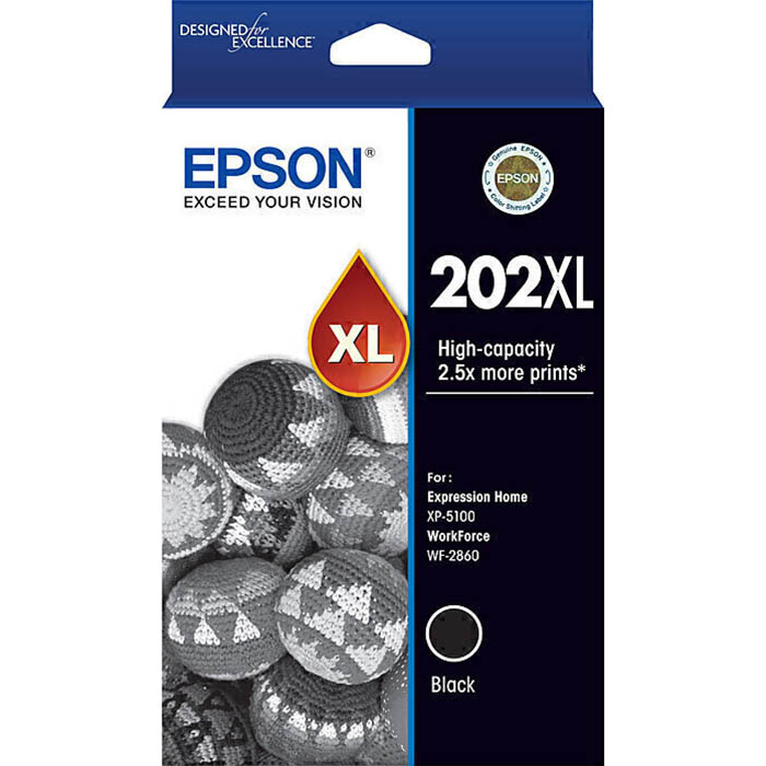 Image for EPSON 202XL INK CARTRIDGE HIGH YIELD BLACK from OFFICE NATIONAL CANNING VALE, JOONDALUP & OFFICE TOOLS OPD
