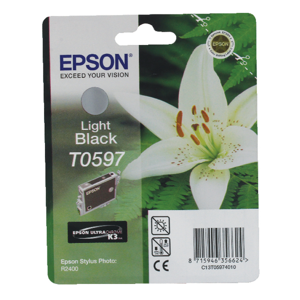 Image for EPSON T0597 INK CARTRIDGE LIGHT BLACK from Aztec Office National